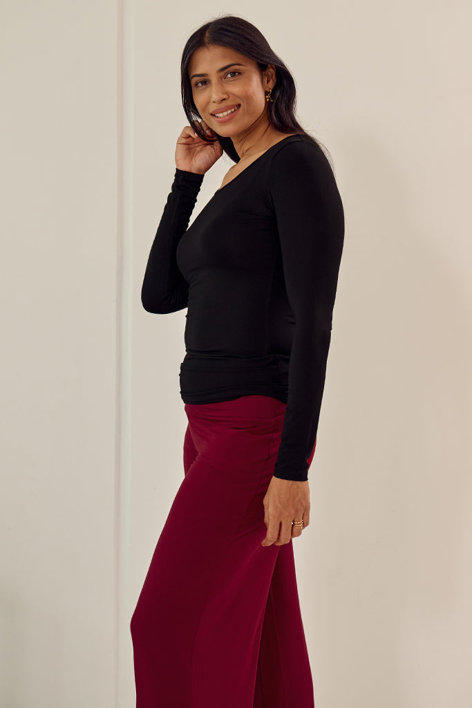Luxe Wide Leg Pants - Rich Red