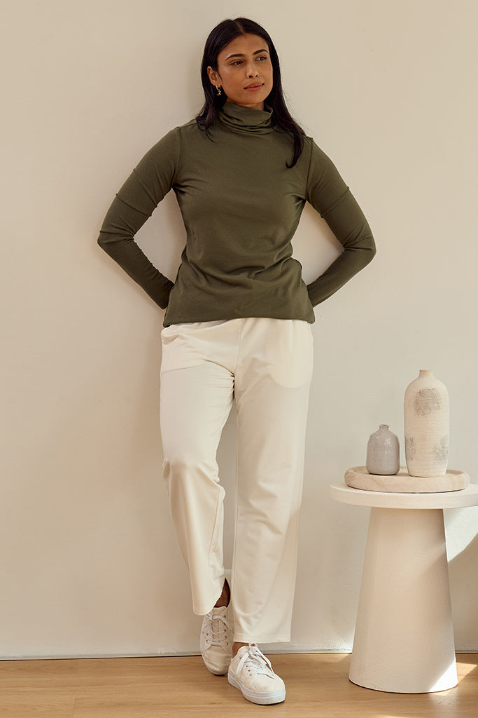 Maya Turtle Neck Knit - Khaki