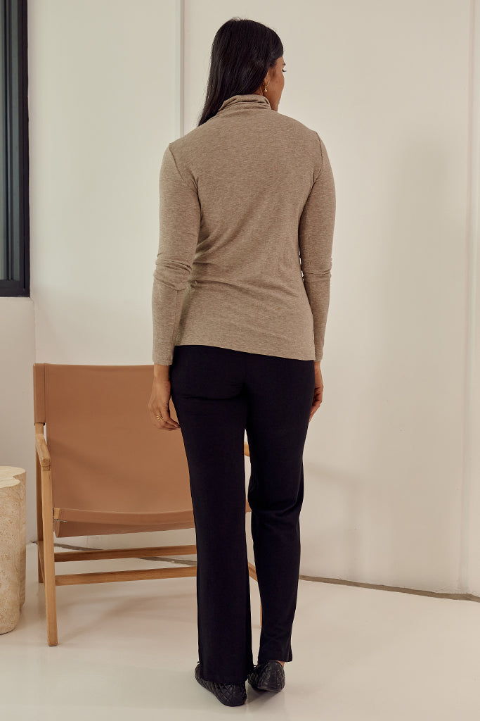 Maya Turtle Neck Knit - Oatmeal