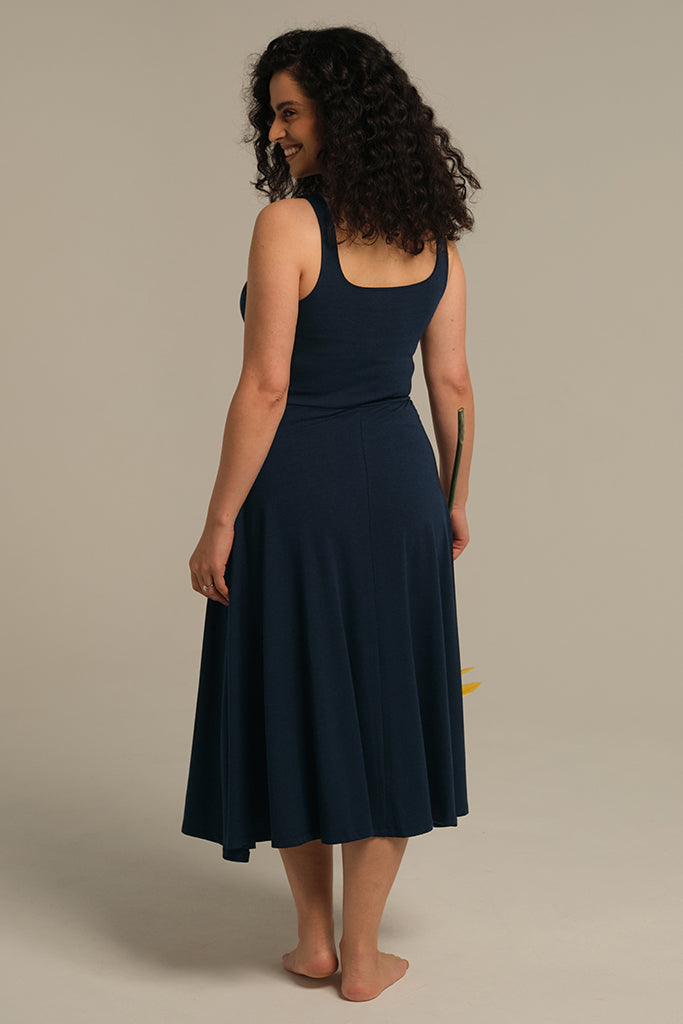 Lightweight and soft navy bamboo dress