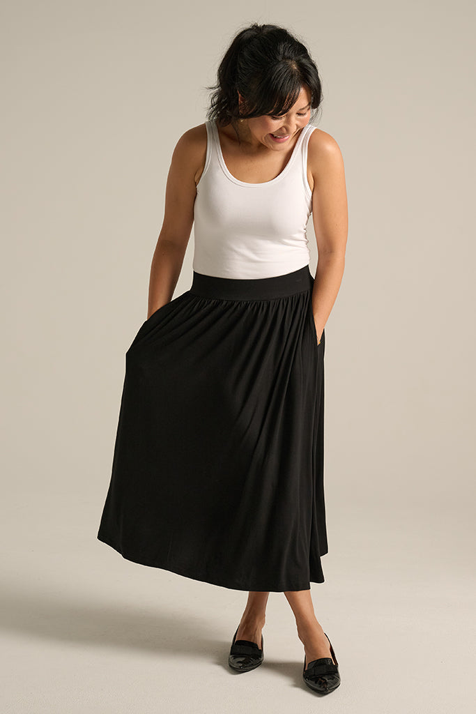 Bamboo midi skirt for petites