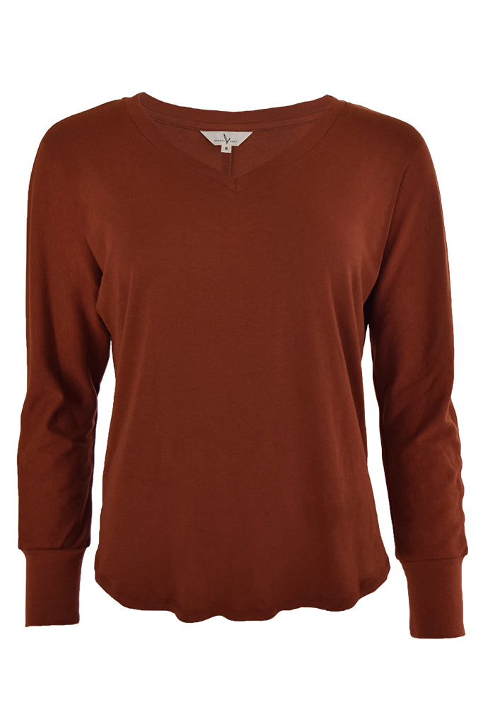 Nell Dolman Sleeve Knit Top - Rust