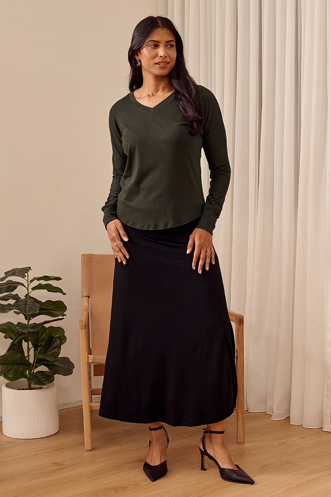 Nell Dolman Sleeve Knit Top - Deep Forest