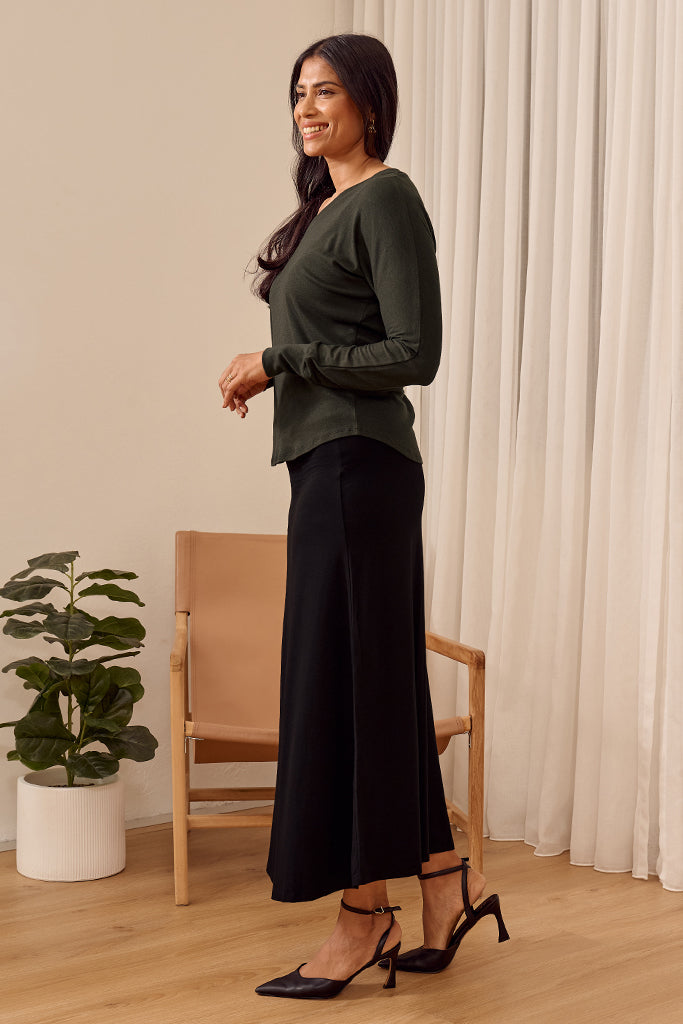 Nell Dolman Sleeve Knit Top - Deep Forest