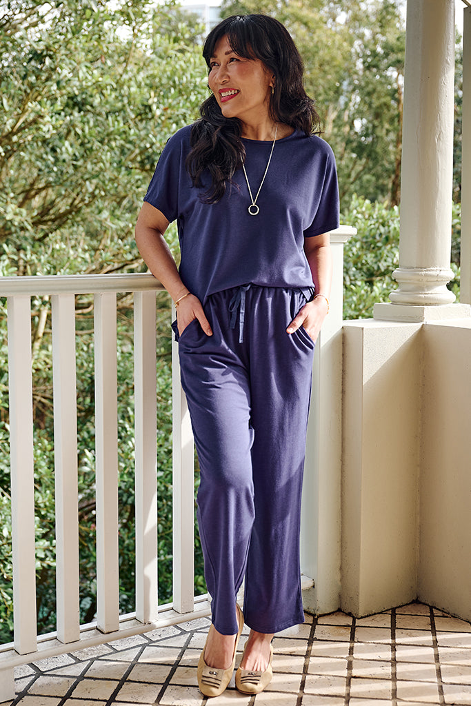 French Terry Pax Tee - Indigo