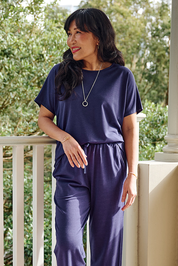 French Terry Pax Tee - Indigo