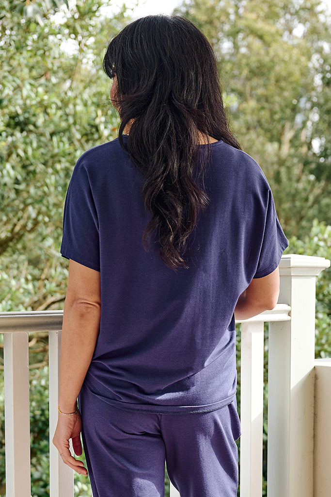 French Terry Pax Tee - Indigo