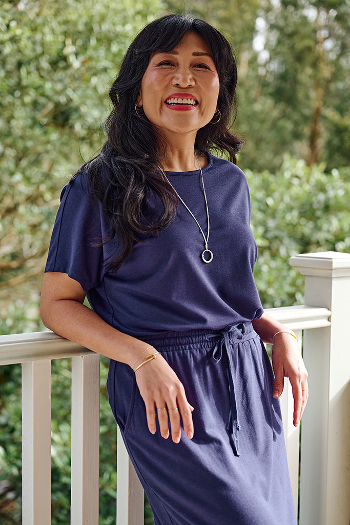 French Terry Pax Tee - Indigo