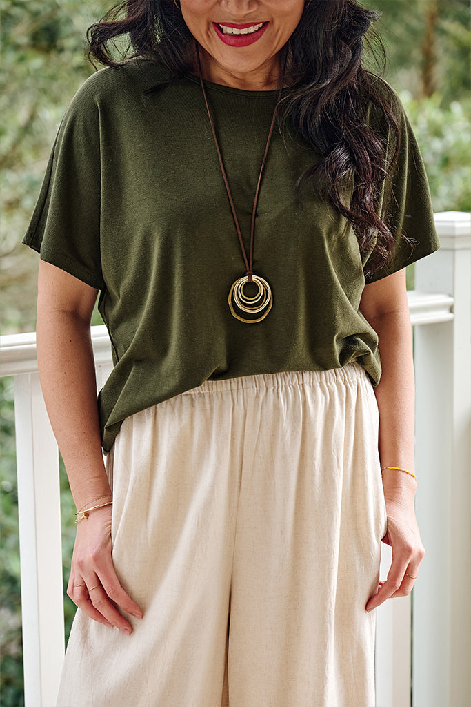 Bamboo Linen Pax Tee - Moss