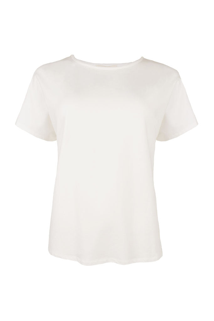 Soft White bamboo t-shirt on a white background