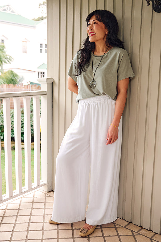 Bamboo Linen Pax Tee - Tea Green