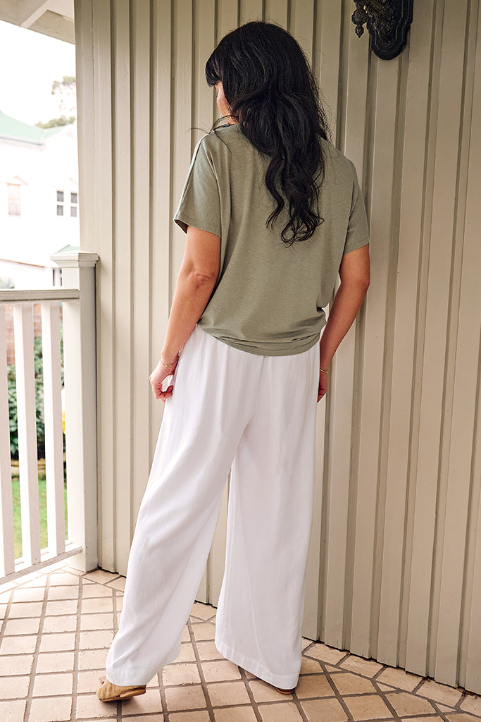 Bamboo Linen Pax Tee - Tea Green