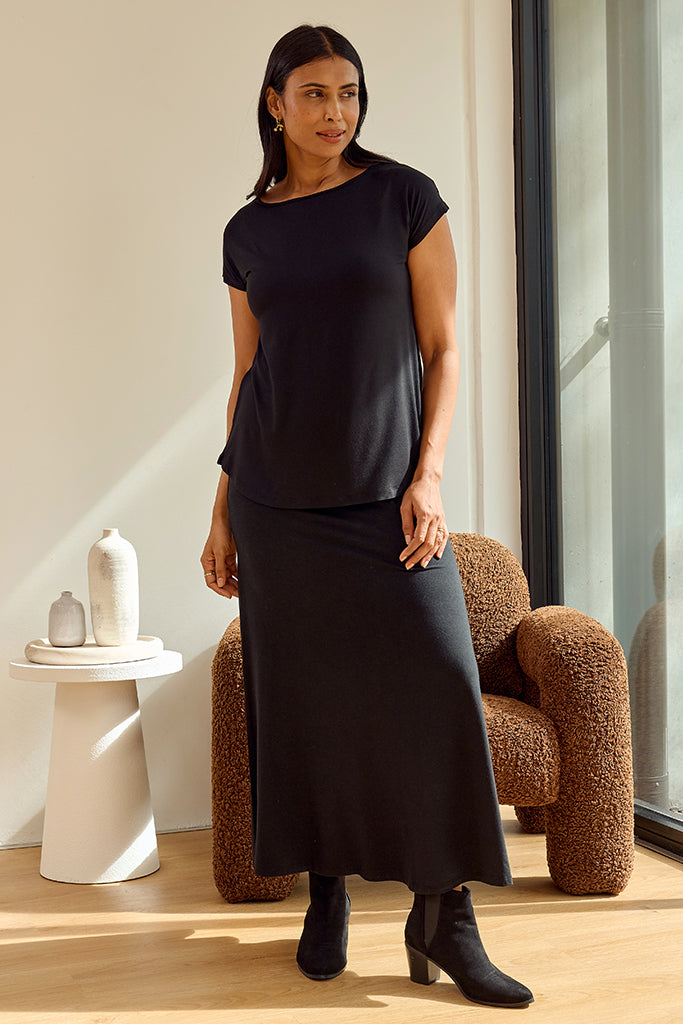 Lana Long Skirt - Black