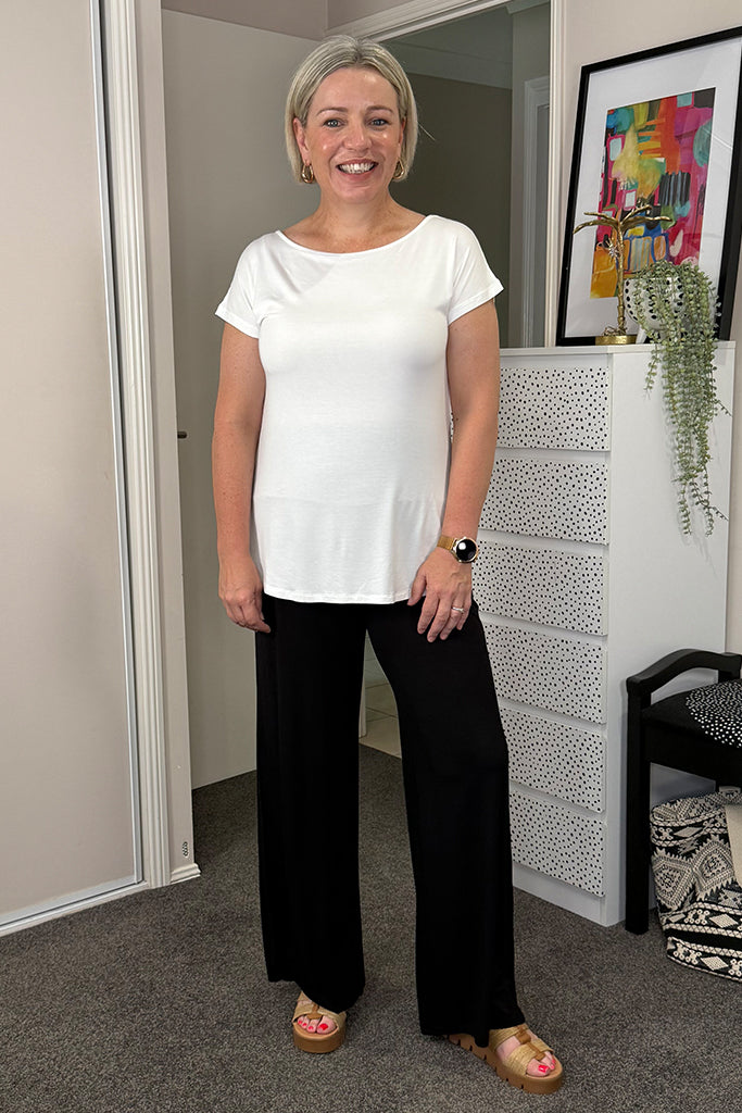 Pia Bamboo Tee - White