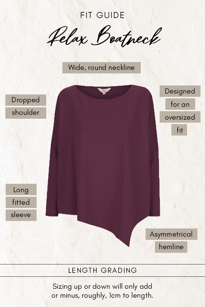 French Terry Relax Boatneck - Burgundy