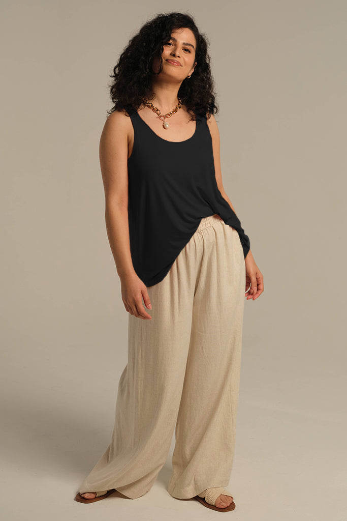 Relaxed Bamboo Singlet - Vintage Black