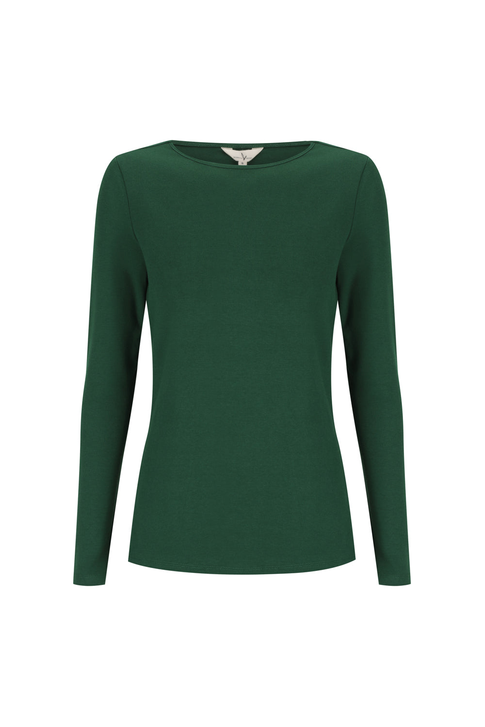 Ribbed Boatneck Top - Winter Green