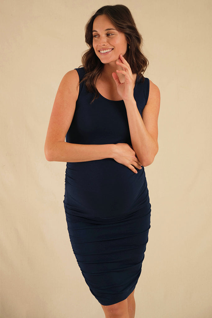 stretchy bamoo maternity skirt in navy colour