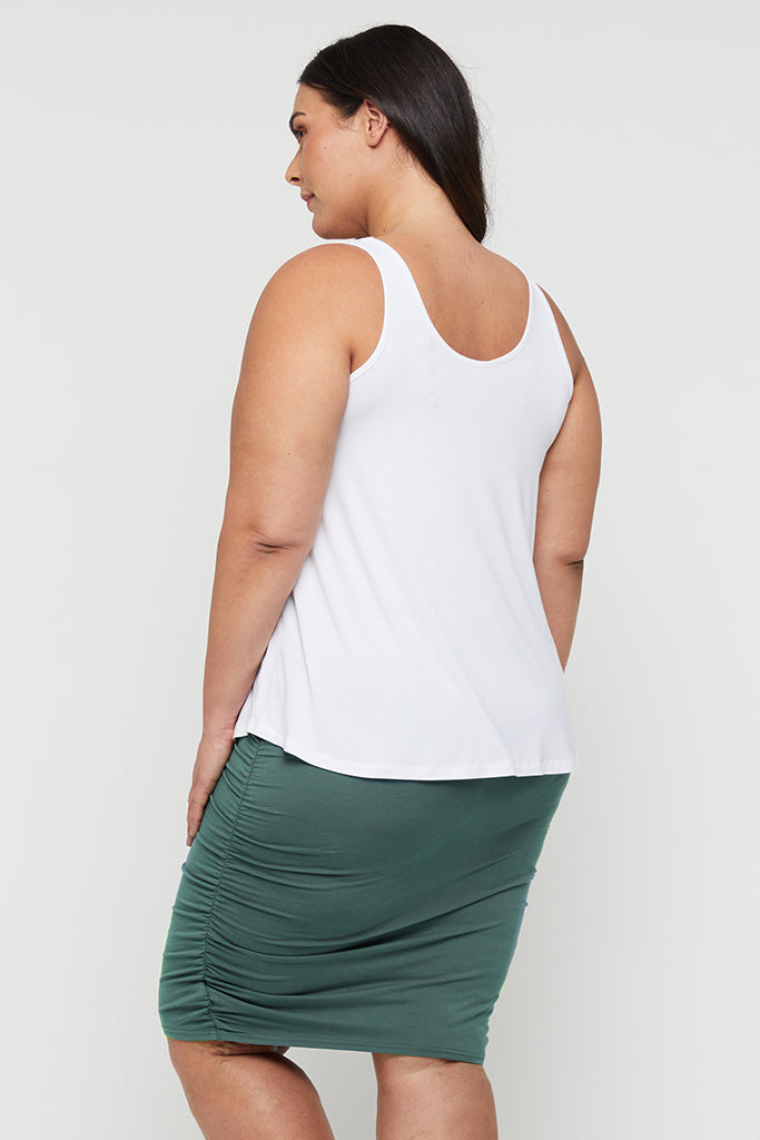 plus size bamboo skirt with ruching