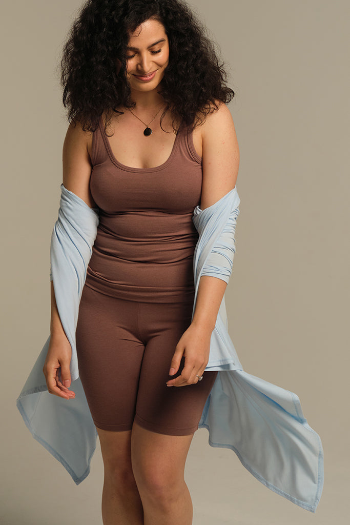 Tank top in mousse brown the ultimate trans-seasonal wardrobe essential