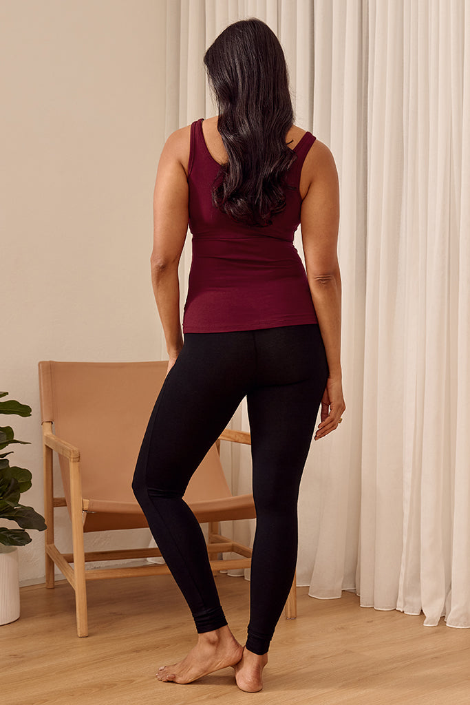 Bamboo Scoop Singlet - Rich Red