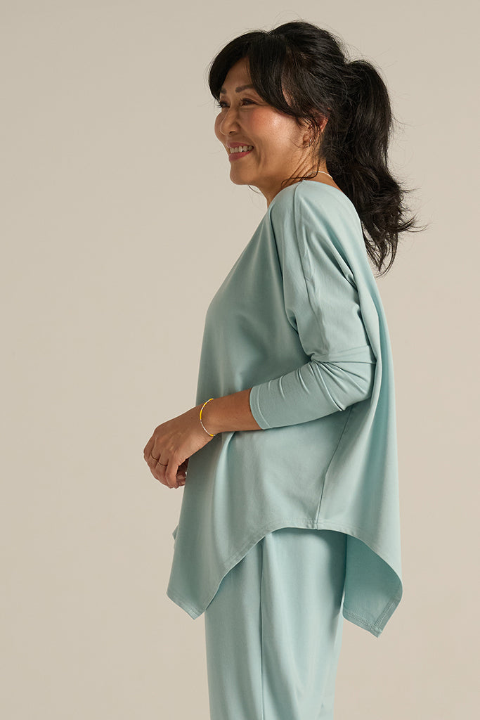 French Terry Relax Boatneck - Aquamarine