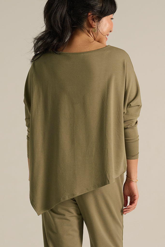 French Terry Relax Boatneck - Herb