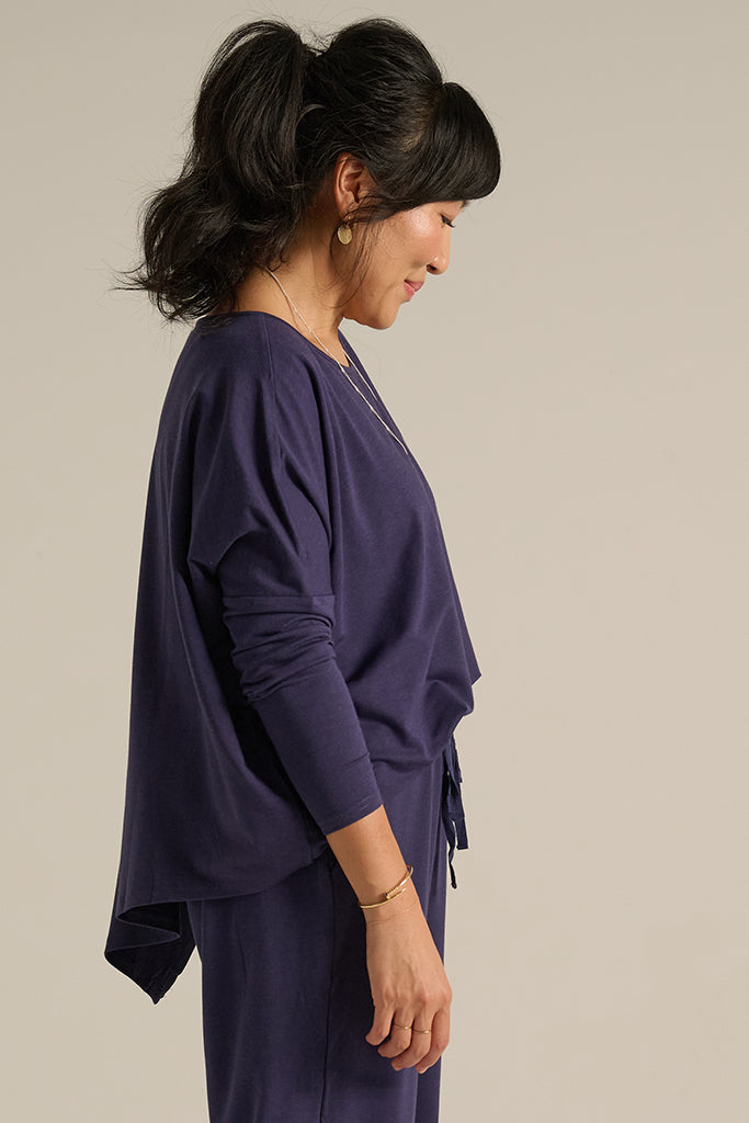 French Terry Relax Boatneck - Indigo