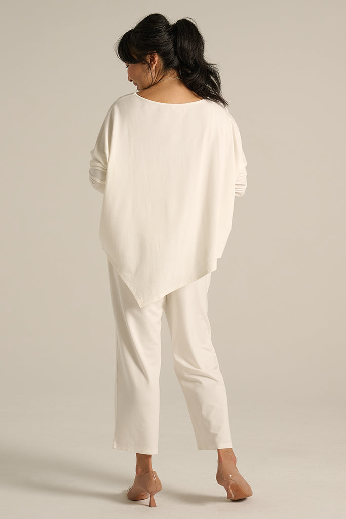 French Terry Relax Boatneck - Soft White