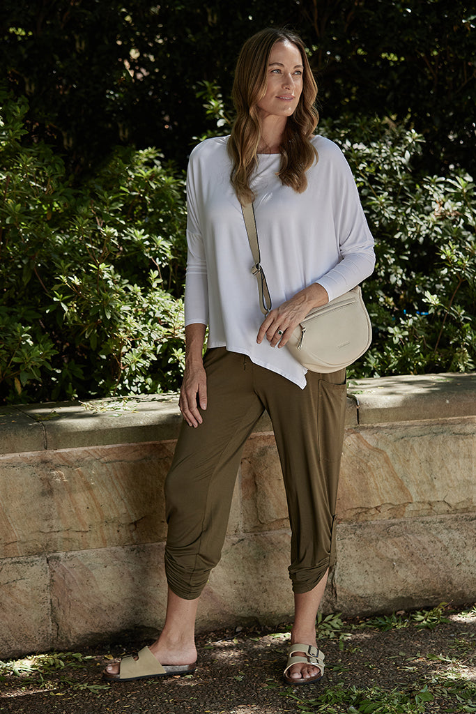 Bamboo Transit Set - Dark Olive and White