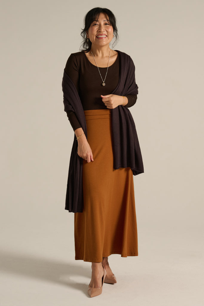 Bamboo Cashmere Wool Travel Wrap - Cacao