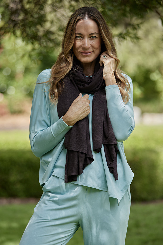 Bamboo Cashmere Wool Travel Wrap - Cacao