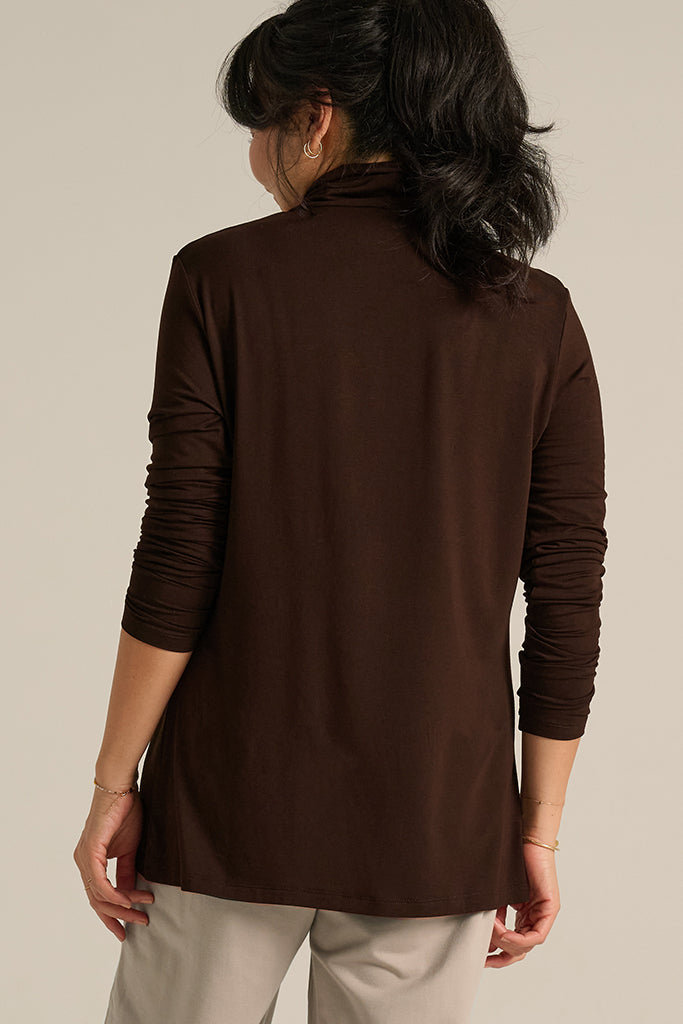 Bamboo Turtle Neck - Chocolate