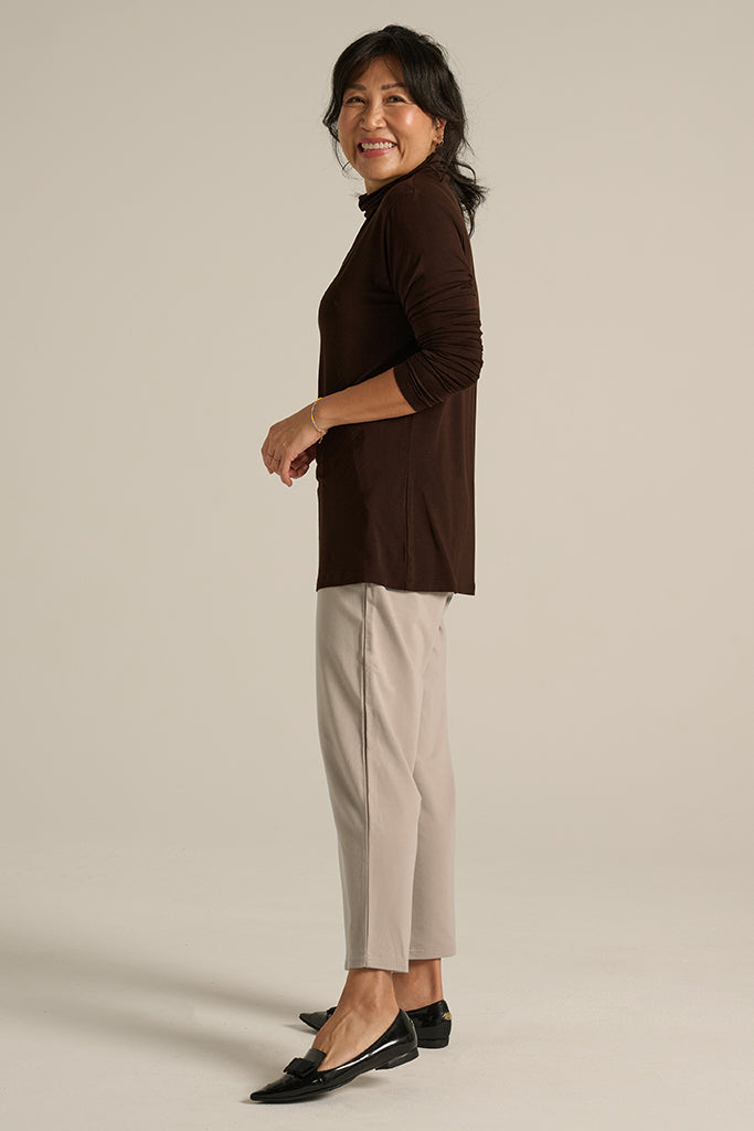 Bamboo Turtle Neck - Chocolate