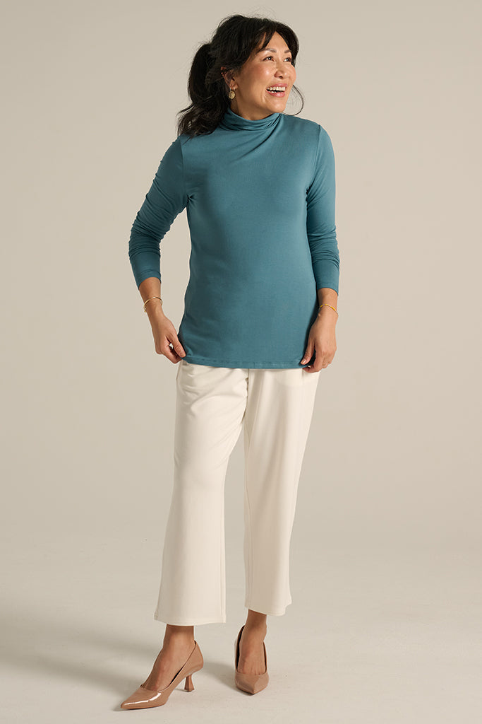 Bamboo Turtle Neck - Ocean