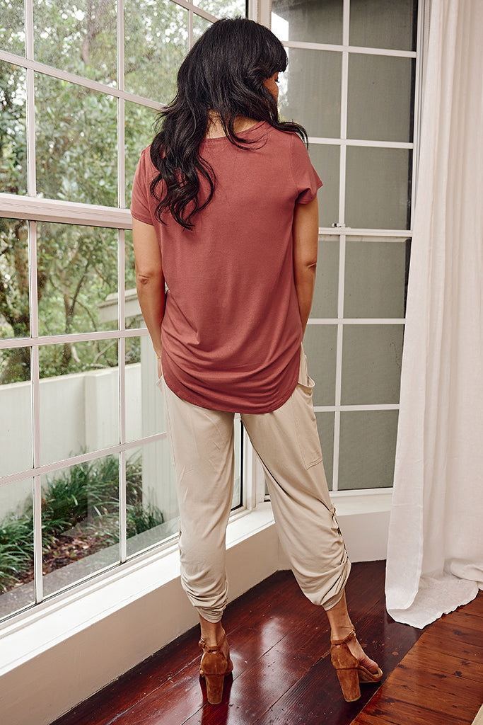 Bamboo V Neck Tee - Marrakesh