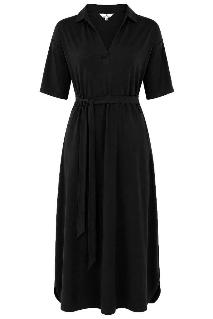 French Terry Vivienne Dress - Black