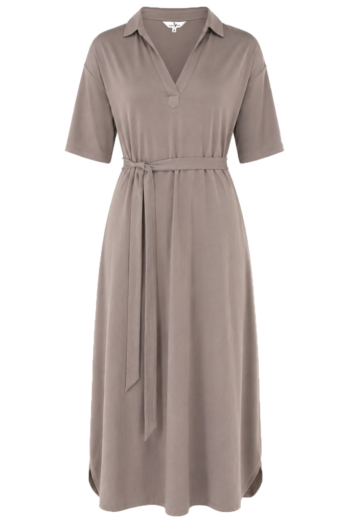 French Terry Vivienne Dress - Taupe