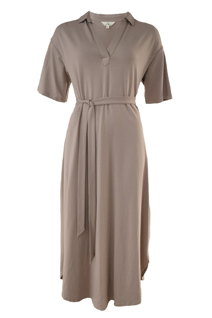 French Terry Vivienne Dress - Taupe