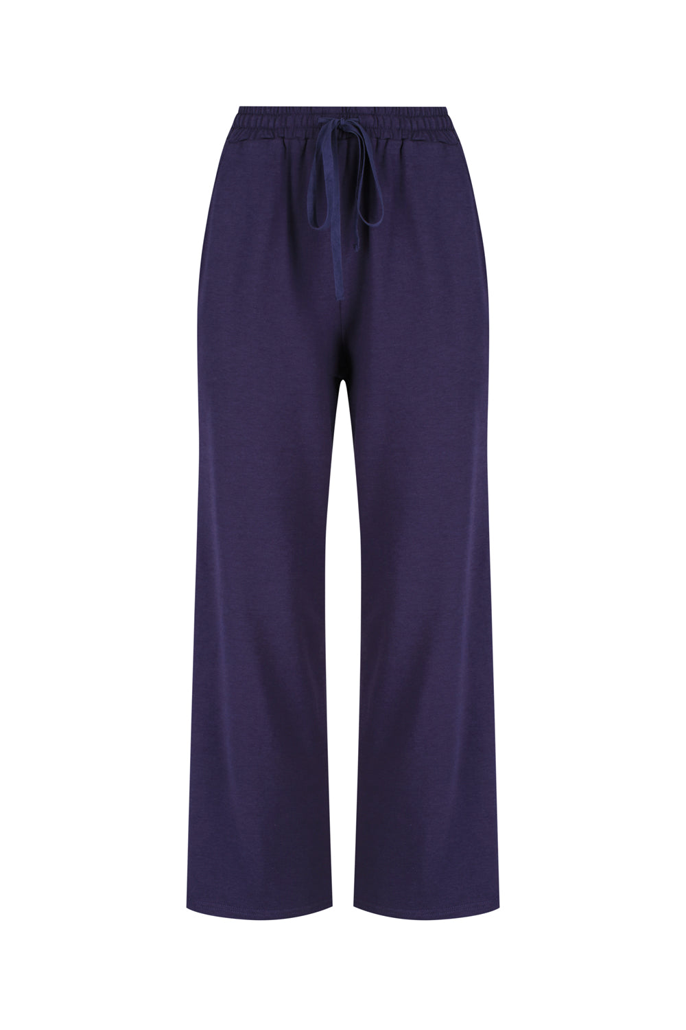 indigo blue pants with elastic waistband