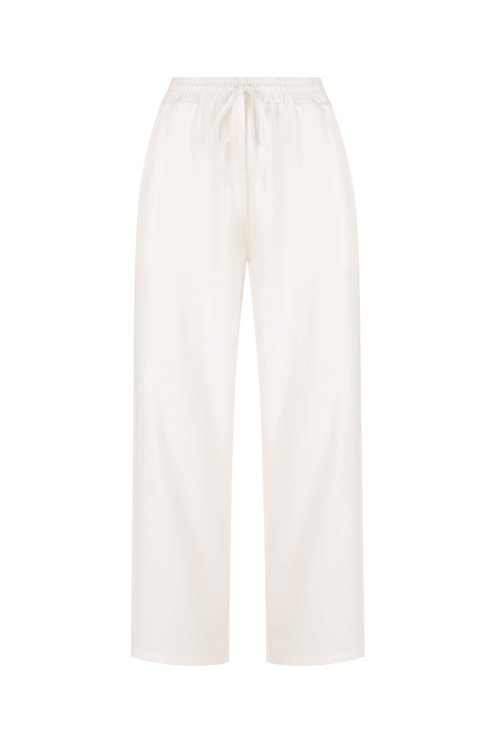 White cropped, straight leg pants
