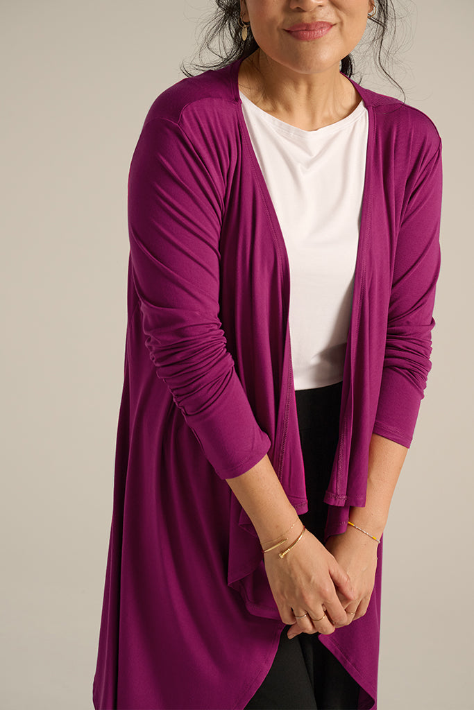 Waterfall Cardigan - Berry