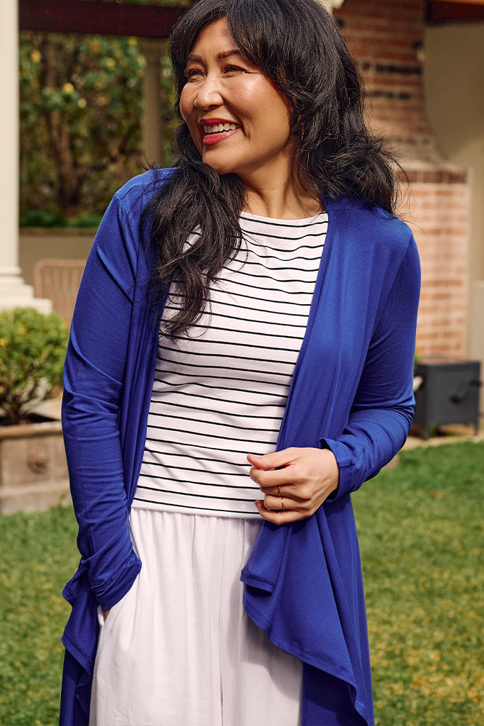 Waterfall Cardigan - Cobalt