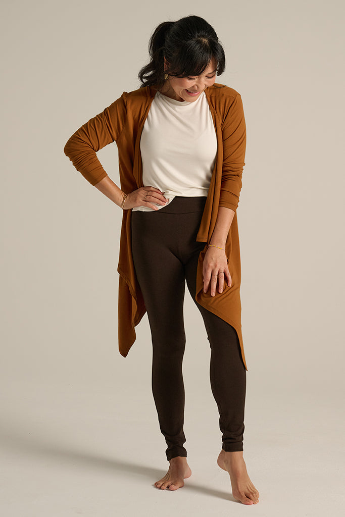 Soft Bamboo Leggings Chocolate Bamboo Body - Main Image