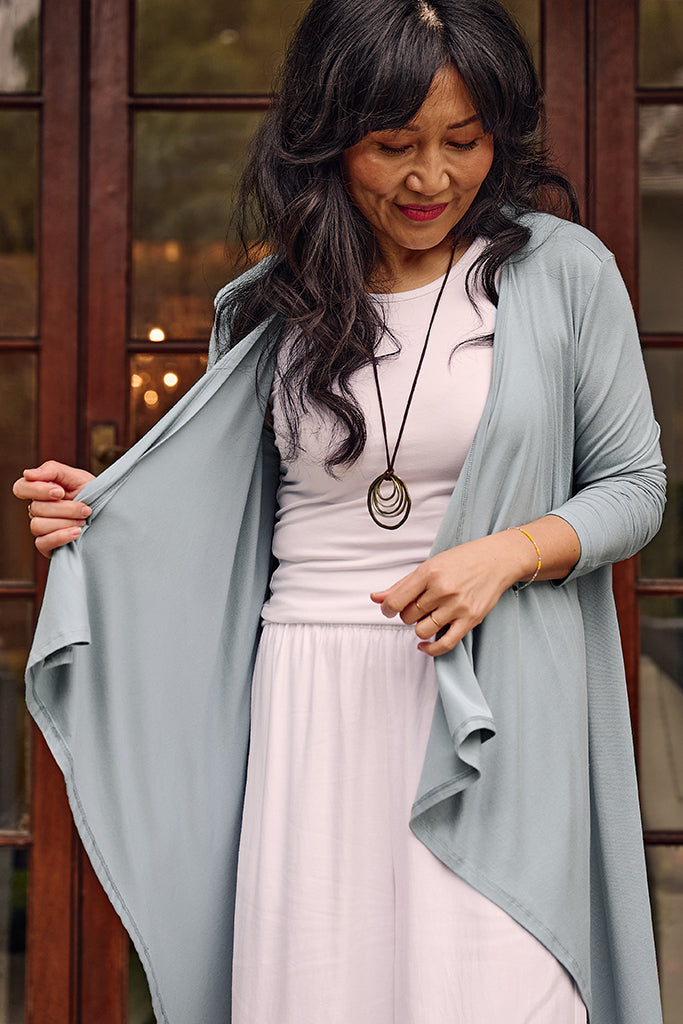 Waterfall Cardigan - Steel Blue