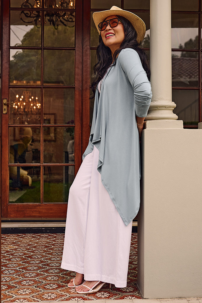 Waterfall Cardigan - Steel Blue