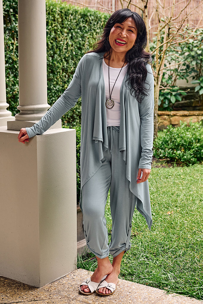 Waterfall Cardigan - Steel Blue