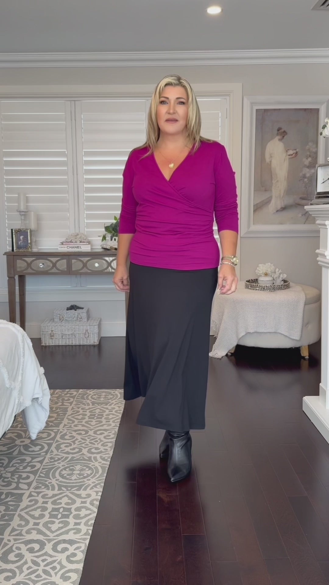 comfy long bamboo skirt