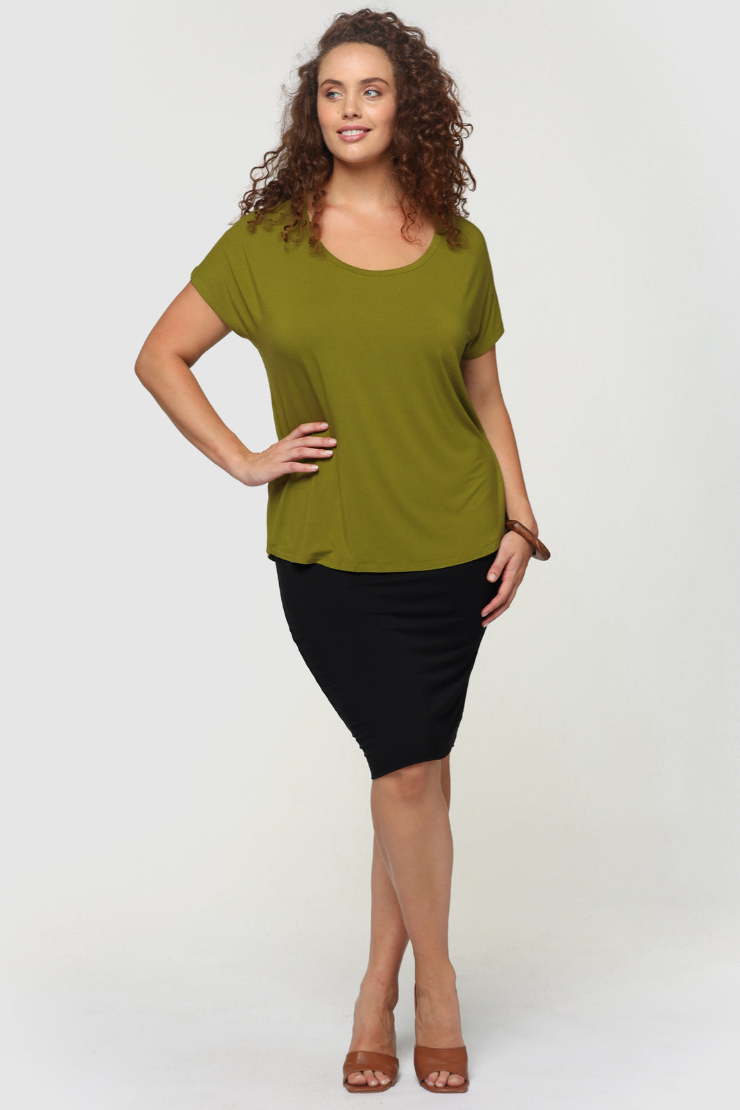 knee length office skirt in tube style