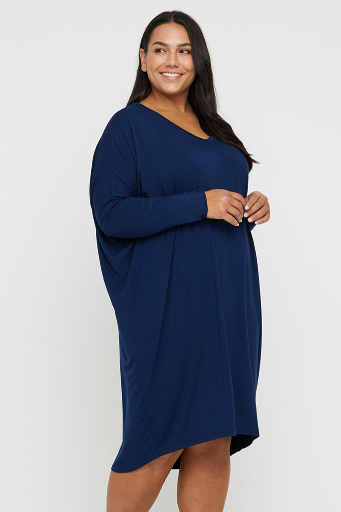 Curvy bamboo dress made from breathable and lightweight bamboo fabric